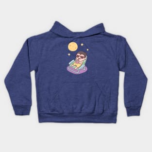 Cute Vampire Chilling And Enjoying A Moonbath Funny Kids Hoodie